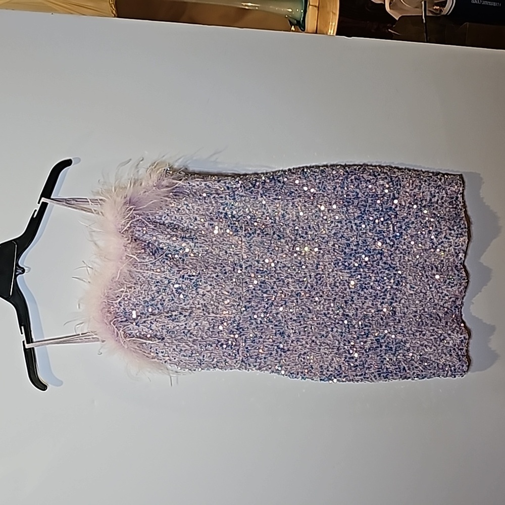 Crystal Doll Pink Sequin Dress Large